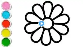 flower drawing easy, how to draw a flower, painting and colouring for kids / aafiya kids art
