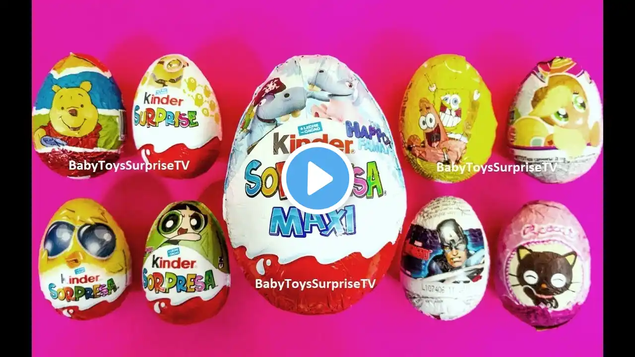 UNBOXING Eggs Surprise Toys Avengers Toy Story SpongeBob Winnie The Pooh |Sorpresas Juguetes