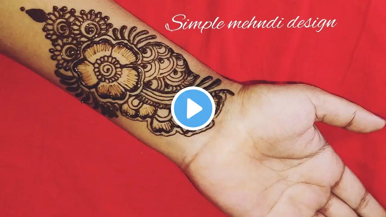 Simple front hand mehndi design😍🌿/eid mehndi design/mehndi ka design/mehndi