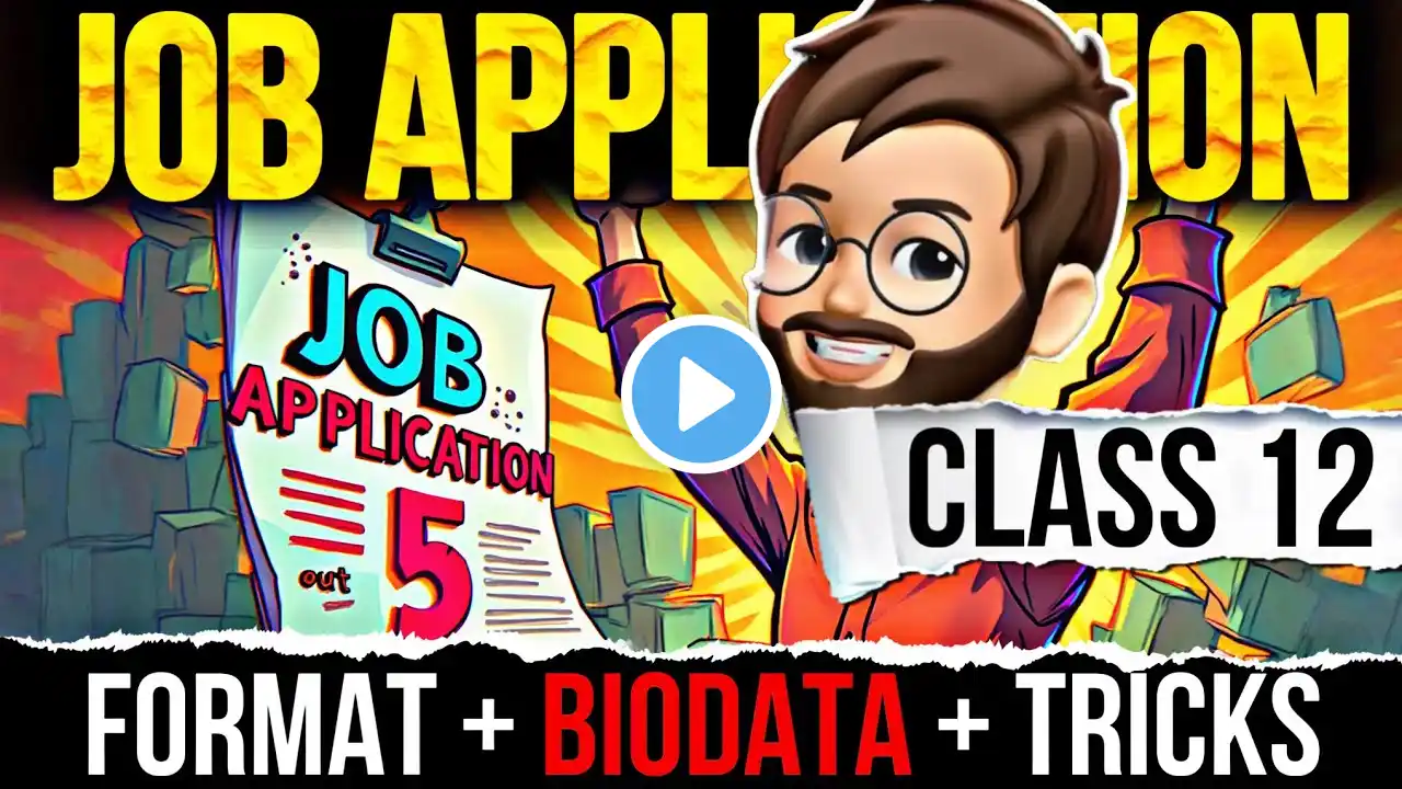 Job Application Class 12 | Job Application Format + Biodata | job application letter | BOARDS