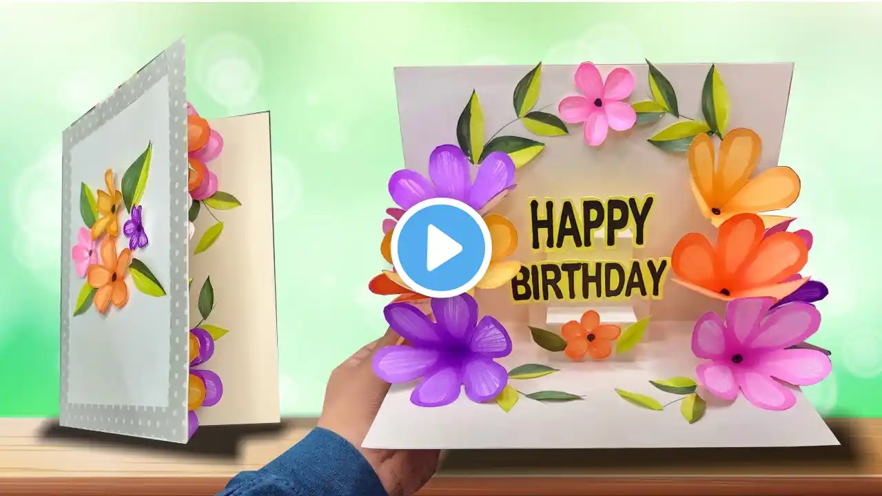 DIY - 3 D Birthday Card | Pop-Up Birthday Card | Special Birthday Card | Easy Flower Card