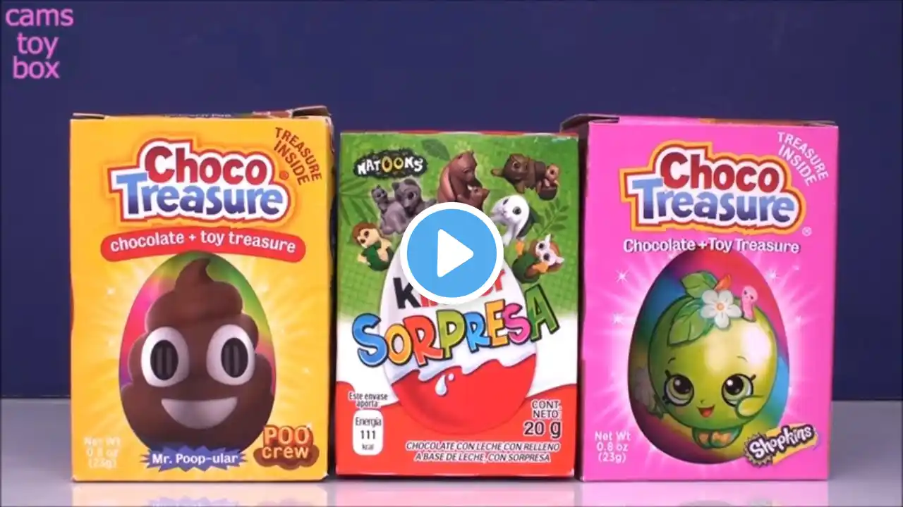 Kinder Chocolate Surprise EGGS Shopkins Katoons TOYS POO Crew EMOJI opening