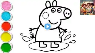 Cute Peppa Pig Drawing for kids, Painting & Coloring for kids, Toddlers | Let's Draw Together kids