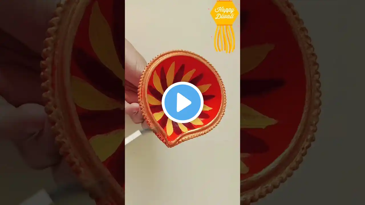 Diya Painting /Diya Decorations #shorts #youtubeshorts #diy #diwali #tutorial #painting #viralvideo🔥