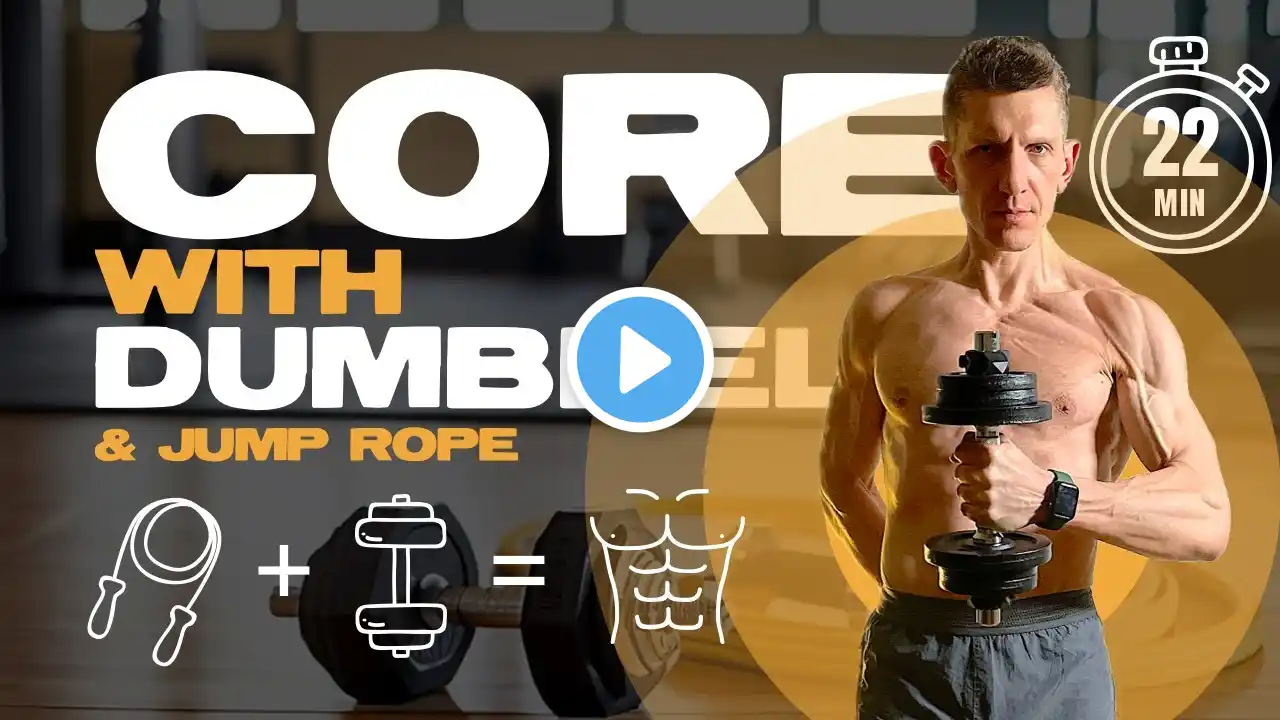 20 Minute Dumbbell and Jump Rope Core Strength Workout (HIIT)