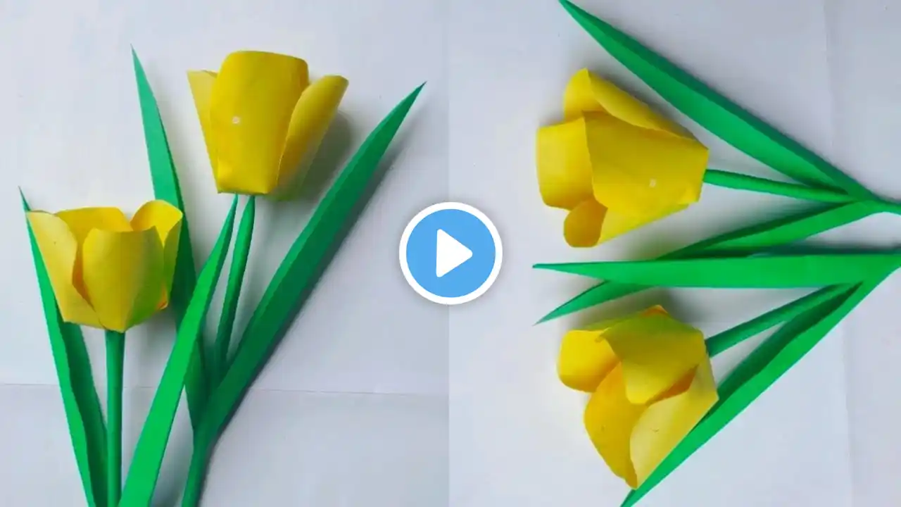 How to make tulip 🌷 paper flower l Paper flowers l paper craft ideas l Origami l Handmade l flower l