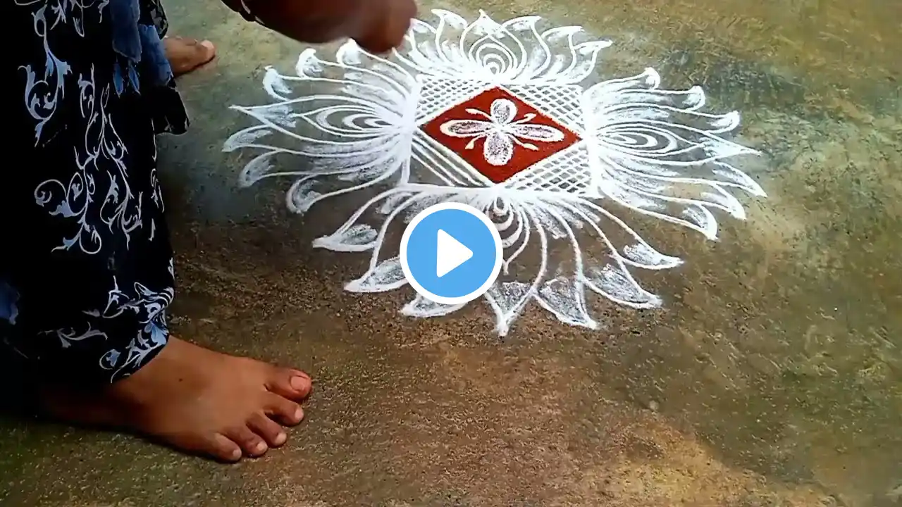 vinayagar chaturthi 3*3 dots lotus kolam / ganesh chatuti special friday kolam / tamilar rangoli