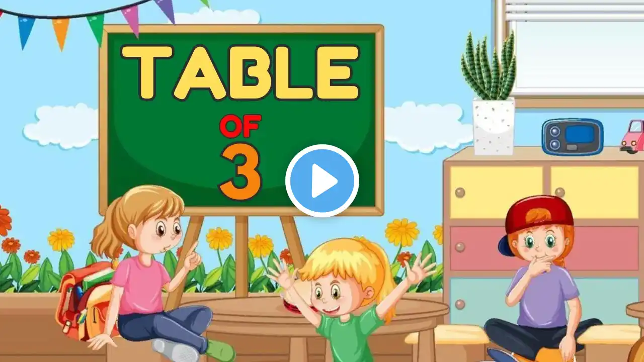 Table of 3 | Multiplication Tables for Kids | 3 ka Pahada | Maths Tables