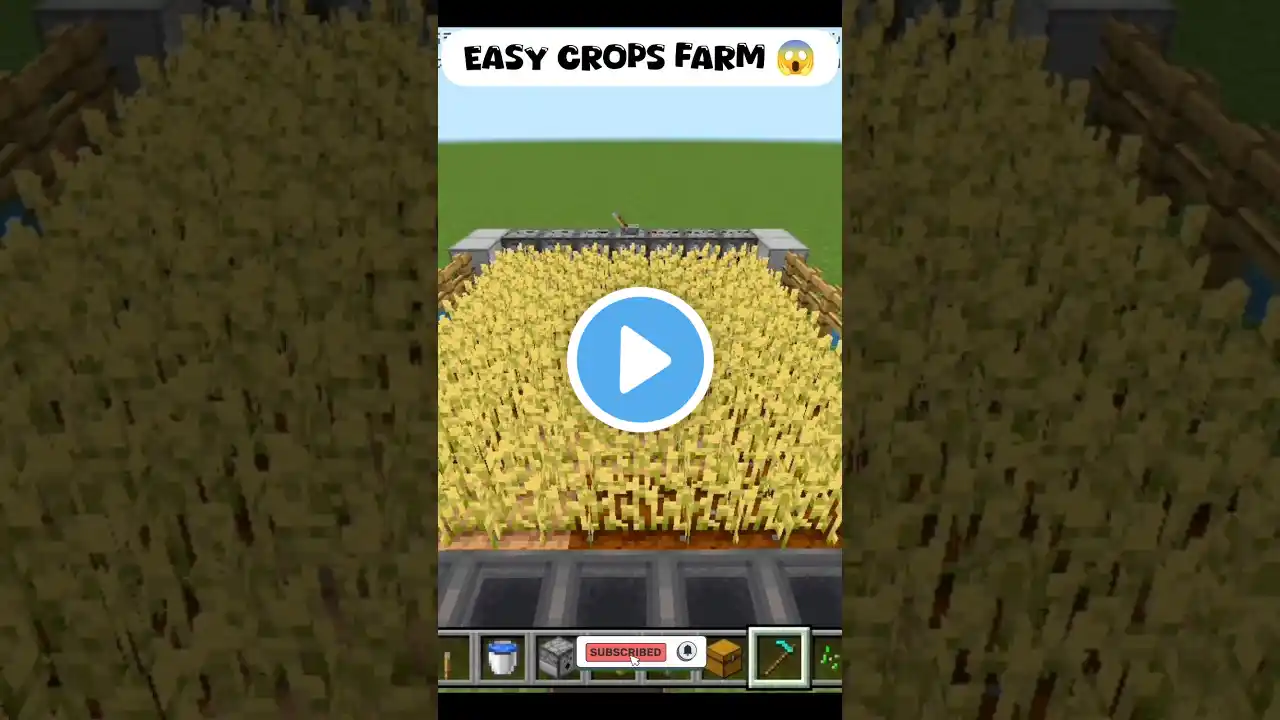 Minecraft Easy Crops Farm 😱 (Die With A Smile) #shorts #minecraft #subscribe #viralvideo #memes