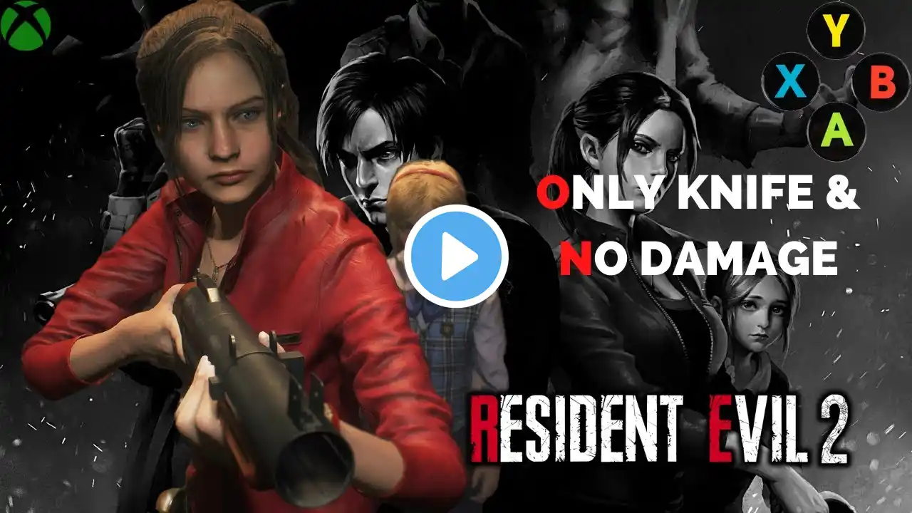 Resident Evil 2 Remake William Birkin 1st Boss Fight Claire B (Hardcore, Only knife, No Damage)