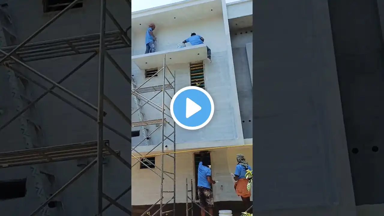 Exterior Wall Putty House painting design kerala malayalam / #shortvideo #shortsfeed #housepainting