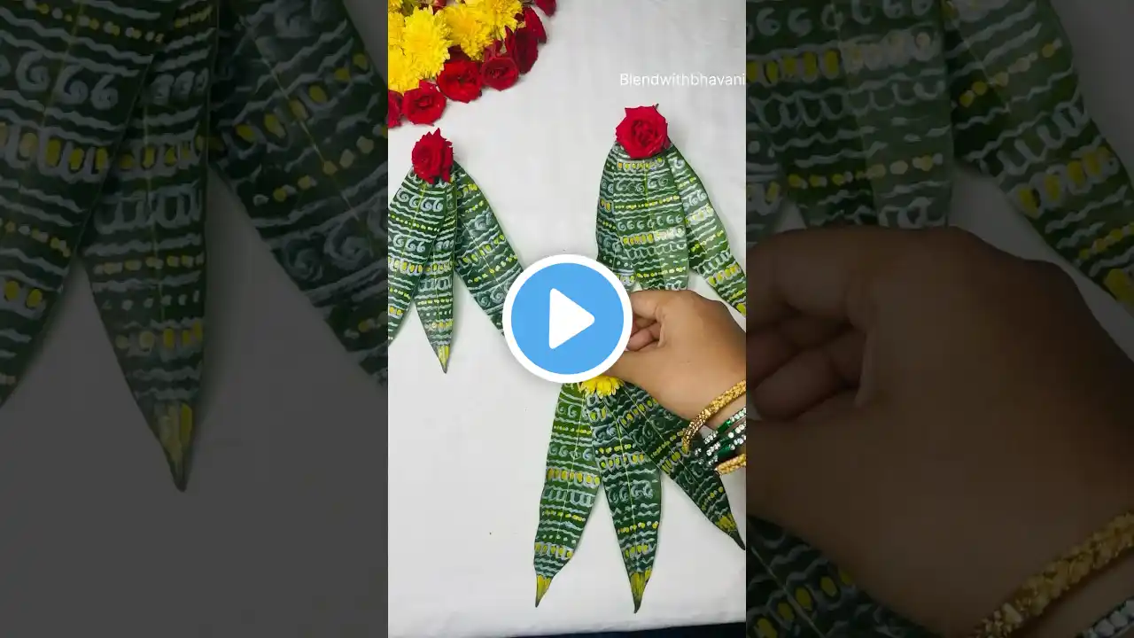 😱❤️Mango Leaf Decoration ideas || Pooja decoration Ideas #shorts #diy #navaratri #diwali #trending