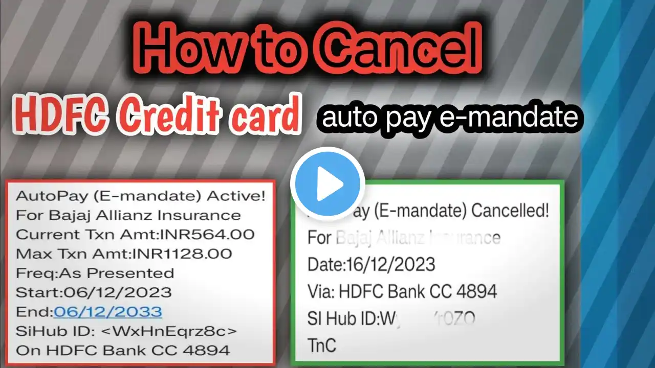 How to cancel HDFC credit card Autopay E-mandate service | PijushTech