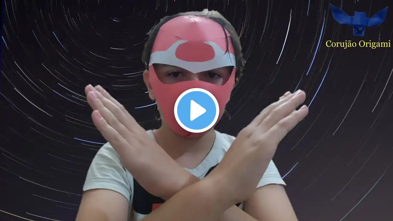 Como fazer Origami MÁSCARA NINJA rápido e fácil - tutoriais - DIY