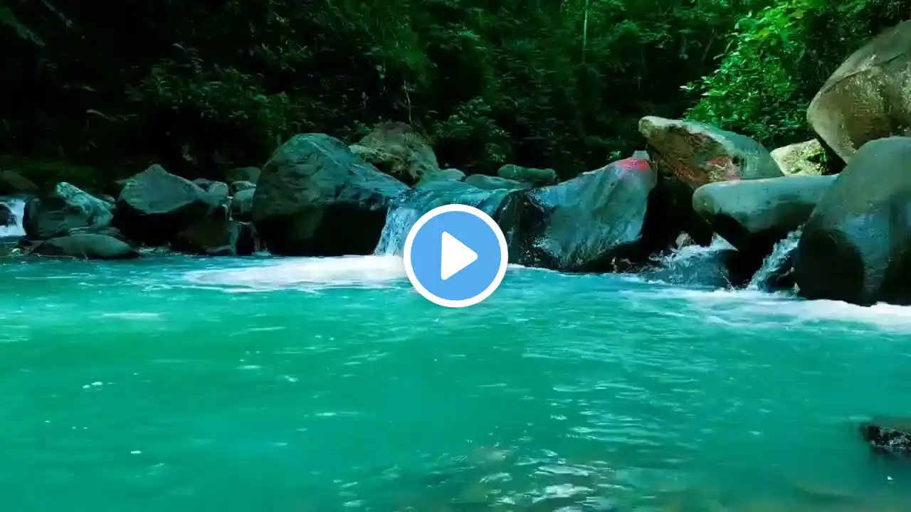 Waterfall Sounds, Flowing Water, White Noise for Sleep . Mountain Stream Flowing 24/7