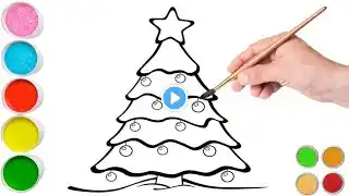 How to draw A Christmas tree drawing easy step by step |Christmas tree drawing and coloring for kids