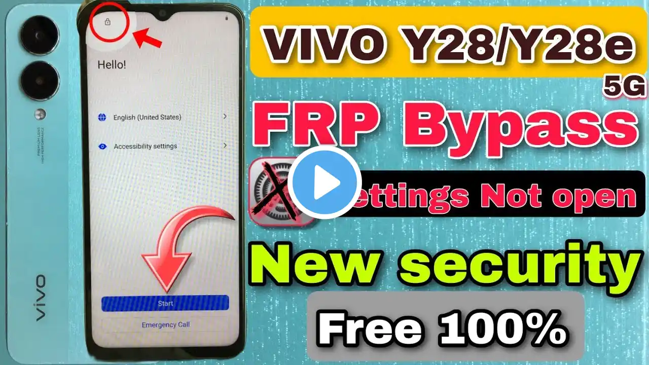 Vivo Y28 / Y28e 5g Frp Bypass| Vivo Y28/Y28e Google Account bypass | settings not open |New Security