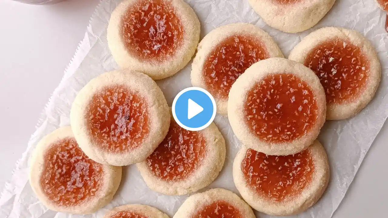 Easy Raspberry Thumbprint Cookies Recipe | Thumbprint Cookies with Jam! | Quick & Beginner-Friendly