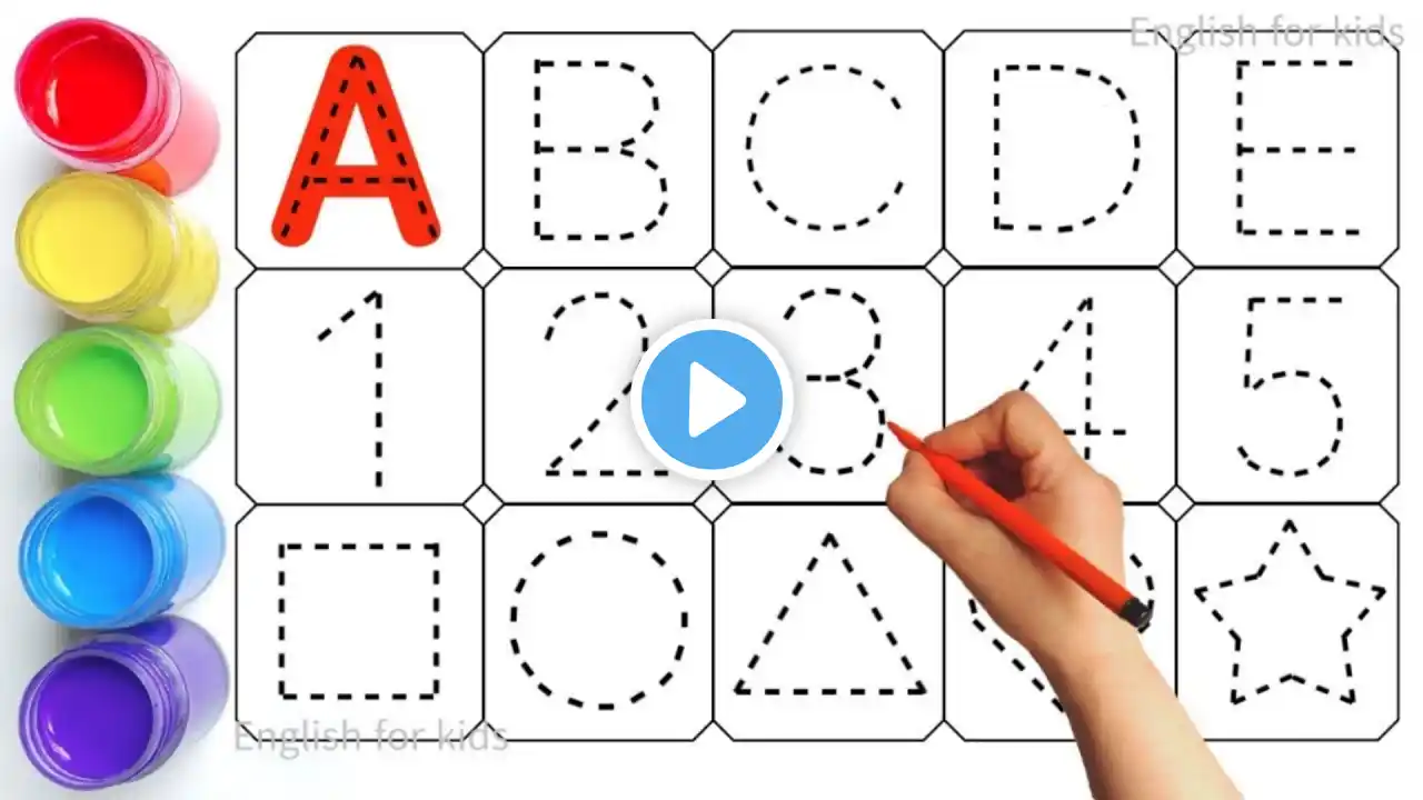 Alphabet, ABC song, ABCD, one two three, learn to count, 123 numbers, Learn 2d shapes, p-02