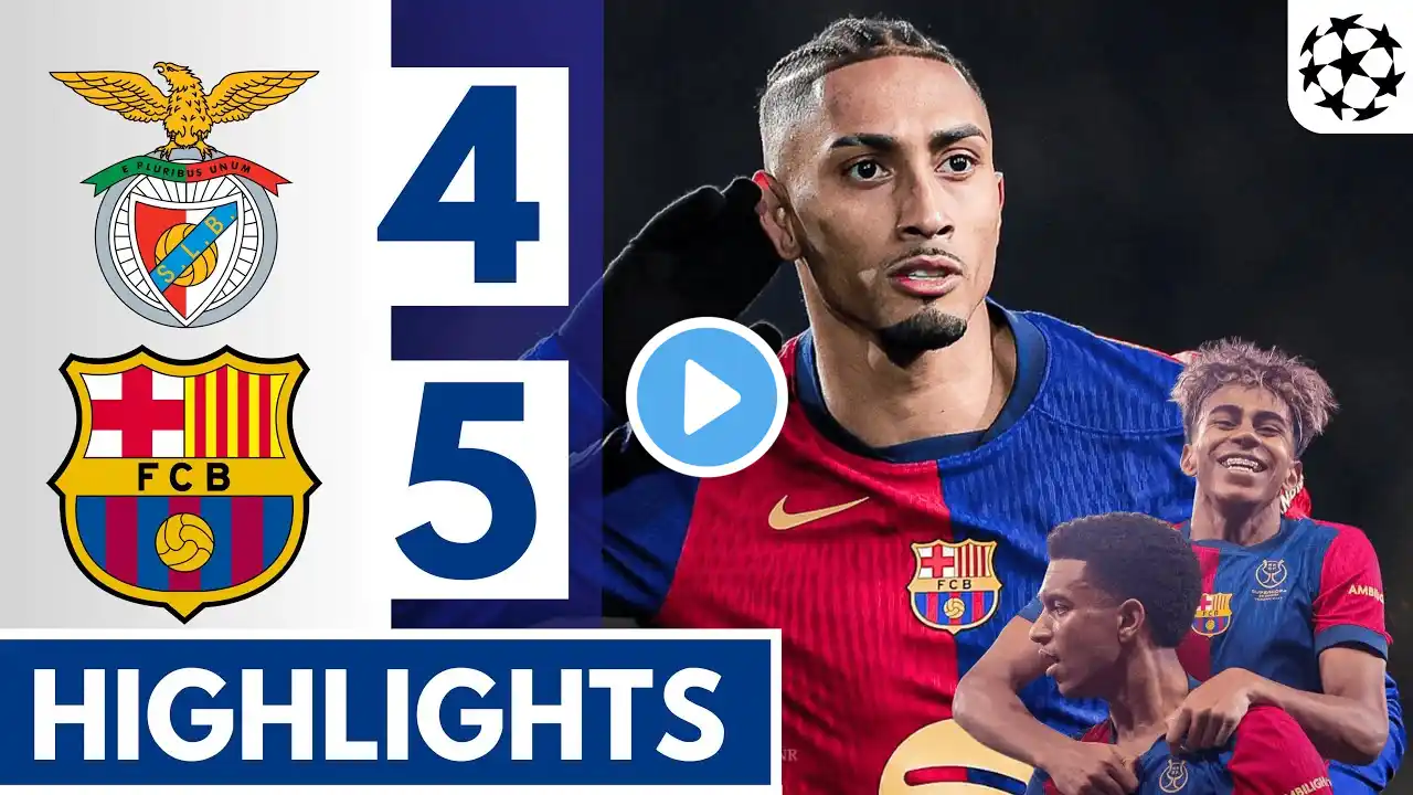 🔴🔵Benfica vs Barcelona (4-5) Extended HIGHLIGHTS || UEFA Champions League 24/25!