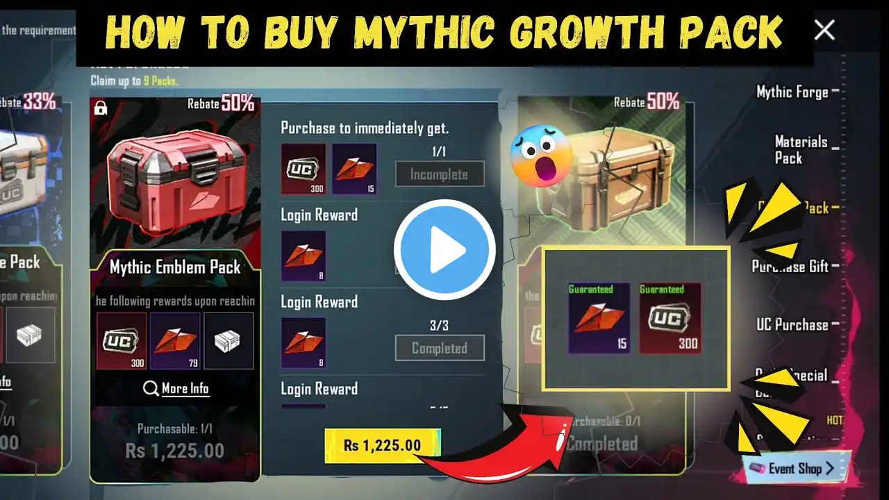 How To Buy Growth Pack In PUBG 😱| BUY Growth Pack In BGMI| Mythic Emblem Pack