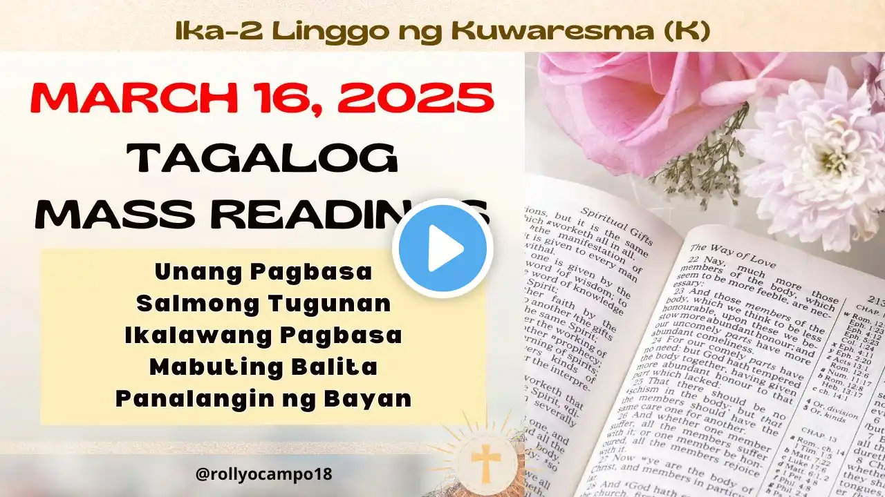 March 16, 2025 Tagalog Sunday Mass Readings | Ika-2 Linggo ng Kuwaresma (K)