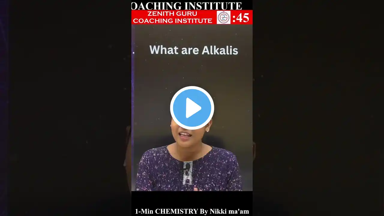 1 MIN CHEM 086 || WHAT ARE ALKALIS || BY NIKKI MA'AM