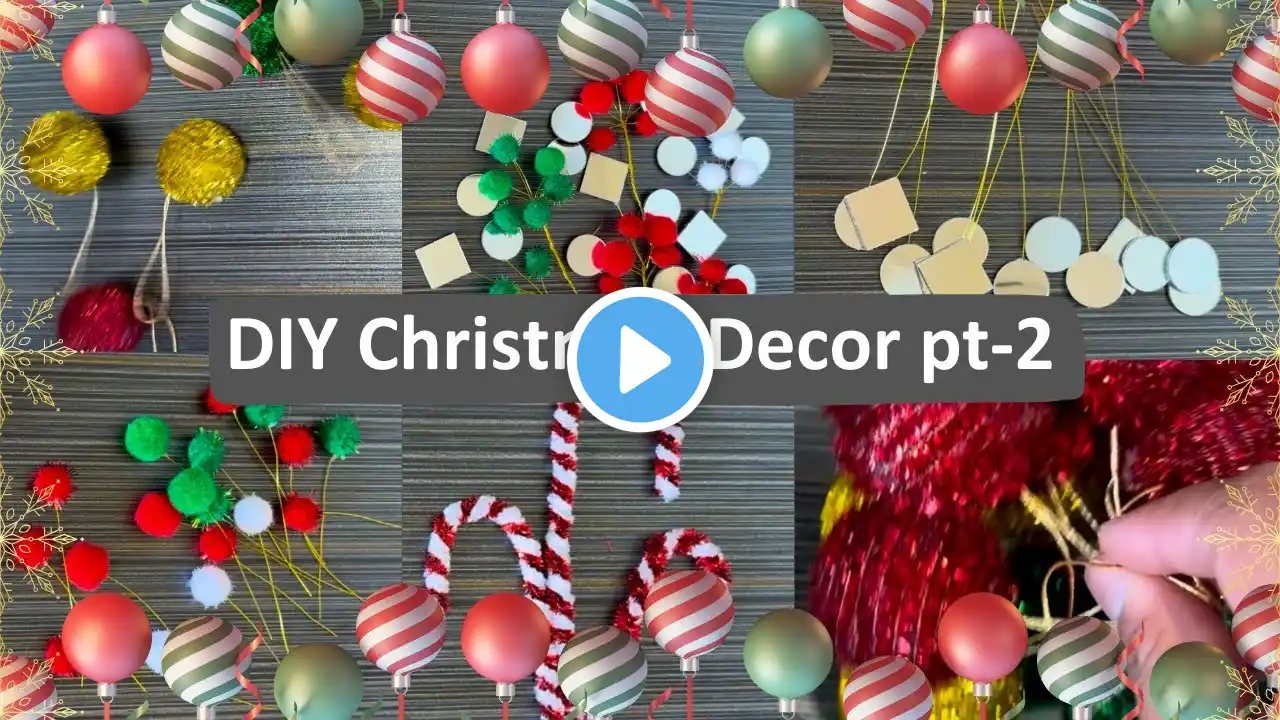 Christmas Tree decoration ideas 2025 - Pom pom, pipe cleaner/ Chenille sticks, mirrors…..