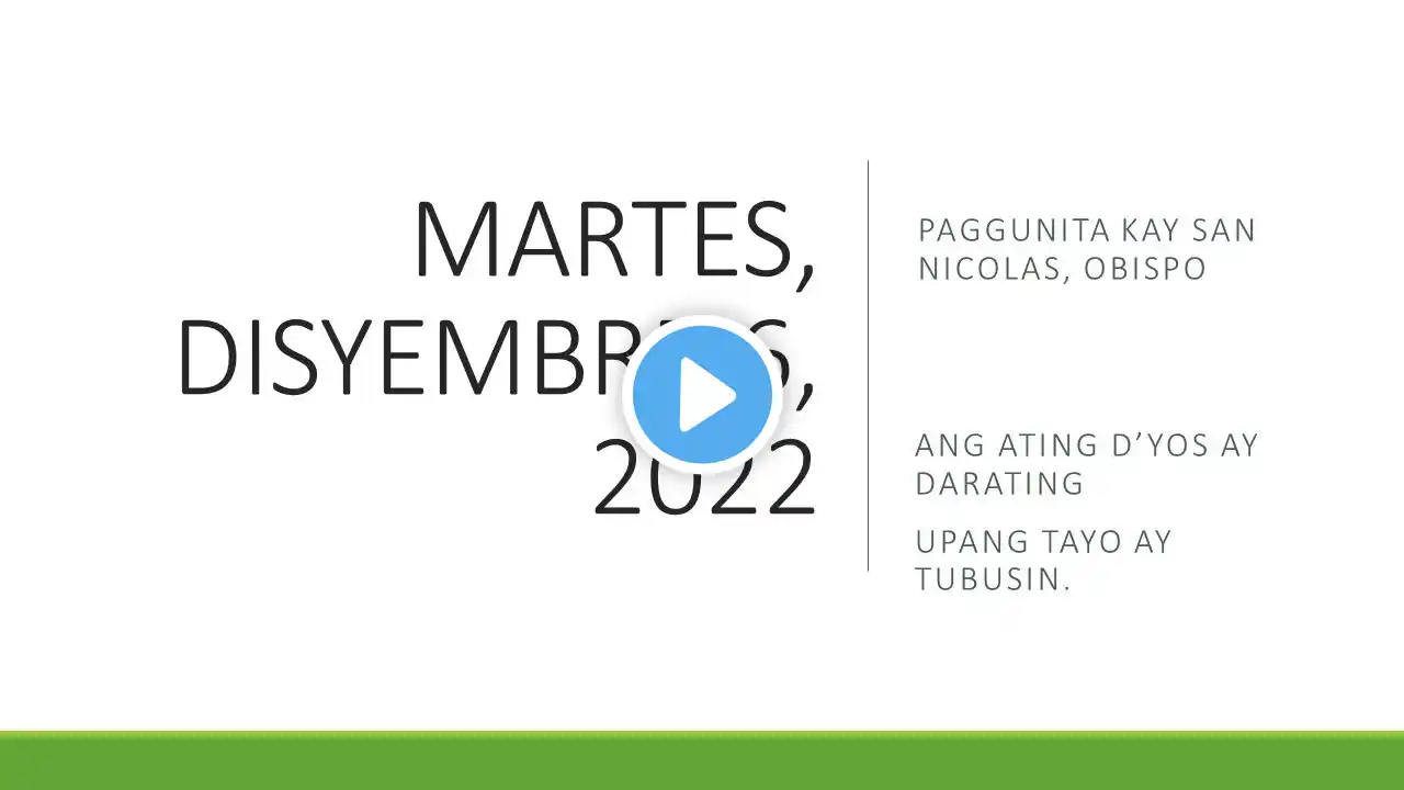 Mga Pagbasa para sa December 6, 2022 Tagalog Bible Reading