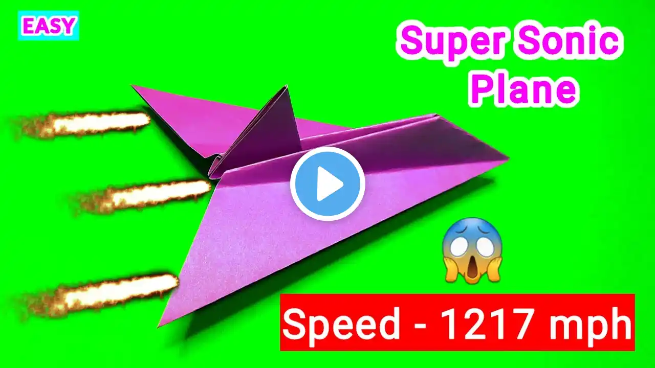 EASY Paper Plane that FLY FAR \ BEST Paper Airplanes \ Super Sonic Plane