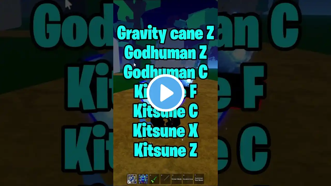 Easy Kitsune Combo Godhuman + Gravity Cane Bloxs Fruits Roblox! #short #shorts #roblox #bloxfruits