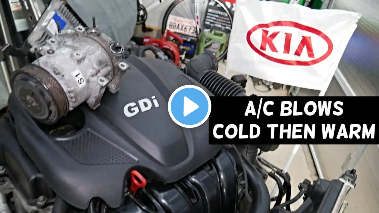 KIA OPTIMA AC BLOWS COLD AT FIRST THEN BLOWS WARM AIR, AC WORKS THEN QUITS