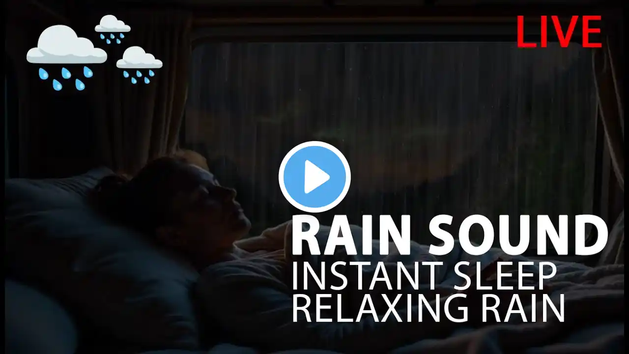 🔴 Relaxing Rain Sounds for Sleeping in a Car | Dark Screen & Gentle Rain