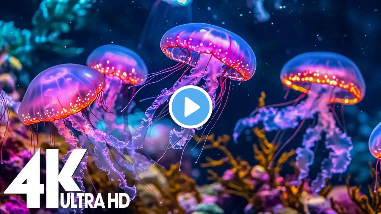 12HRS Stunning 4K Underwater Wonders - Relaxing Calm Music | Colorful Sea Life