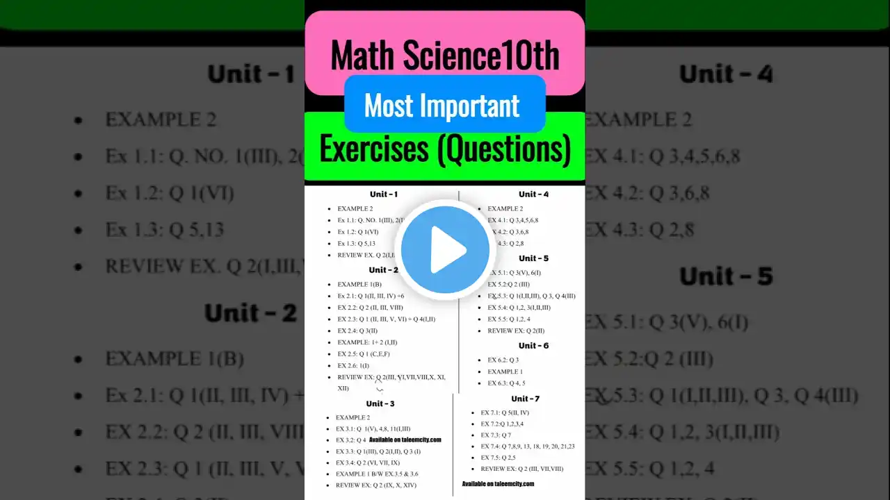 Math 10th Guess Paper 2025 || Class 10th Maths important Questions 2025 #mathematics #guesspaper