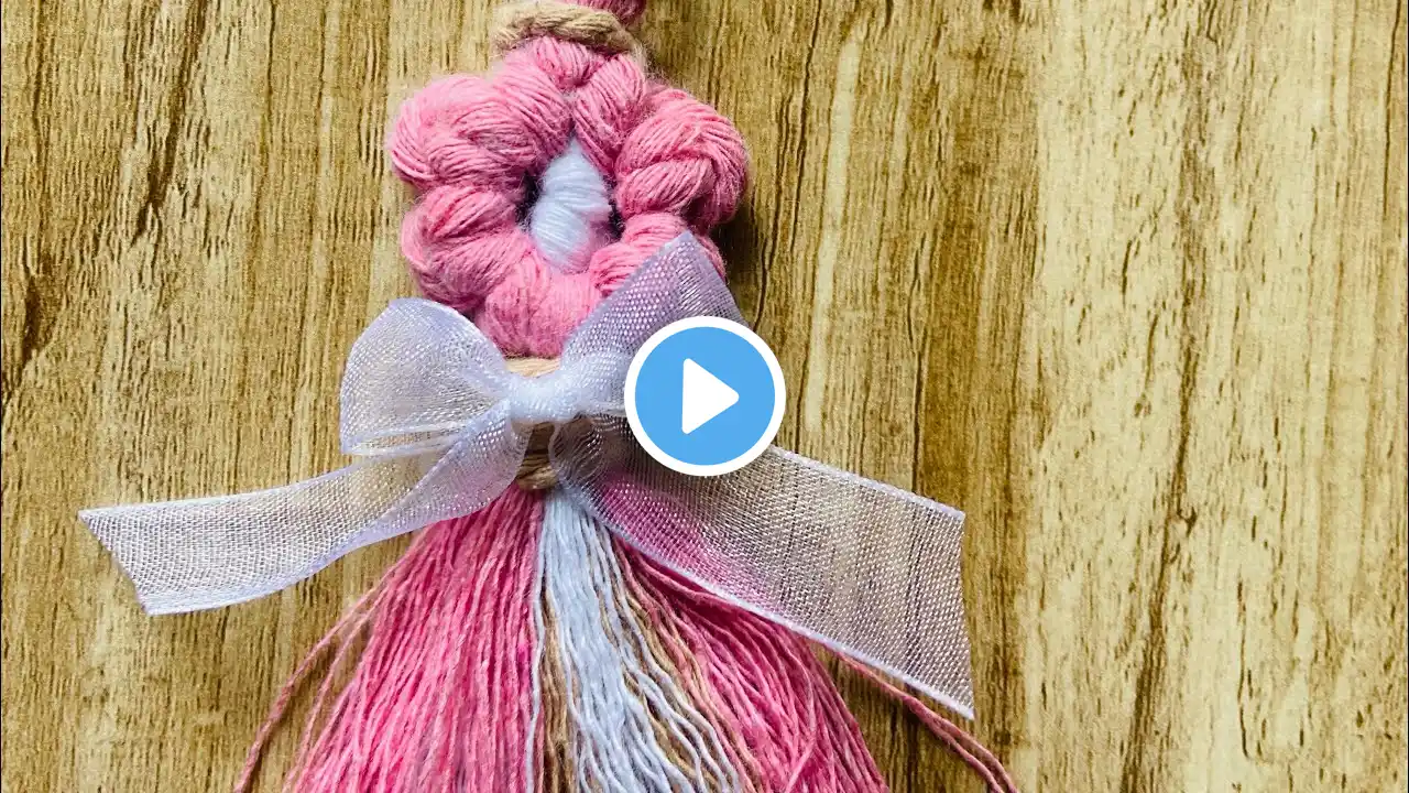 Macrame Flower keychain tutorial | DIY Macrame Keychain