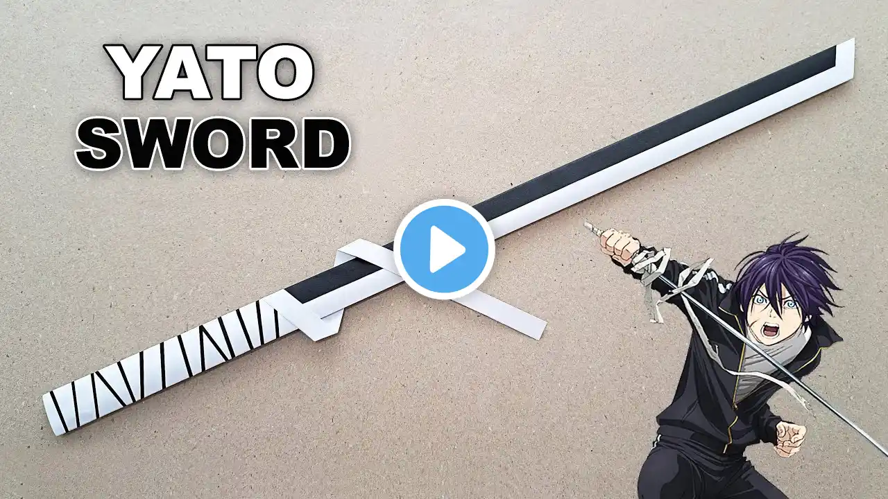 DIY - HOW TO MAKE A YATO SWORD FROM A4 PAPER - ( NORAGAMI )