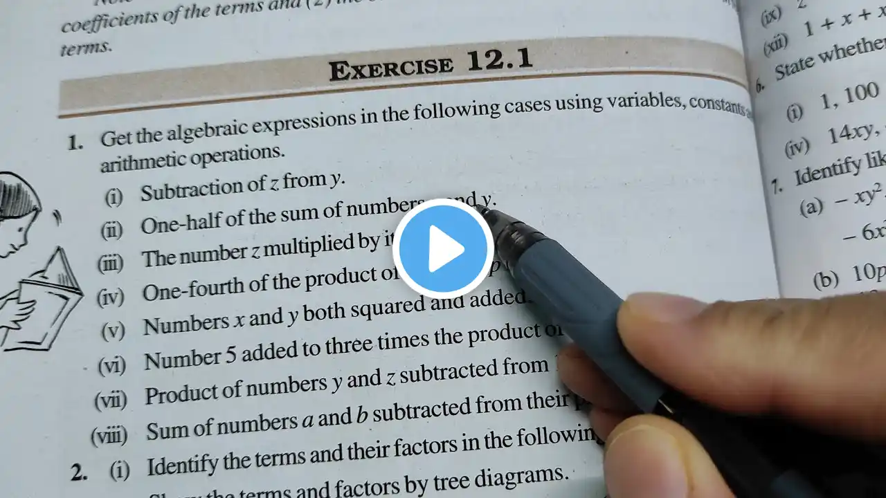 Algebraic Expressions Ex- 12.1 Chapter -12 || Class 7th Maths