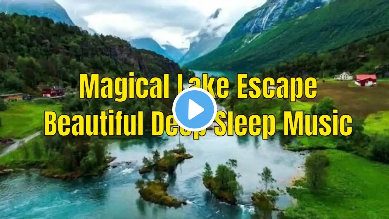 Magical Lake Escape with Beautiful Music😊Sunset Soothing Piano for Relaxation♥️Winter Wonderland