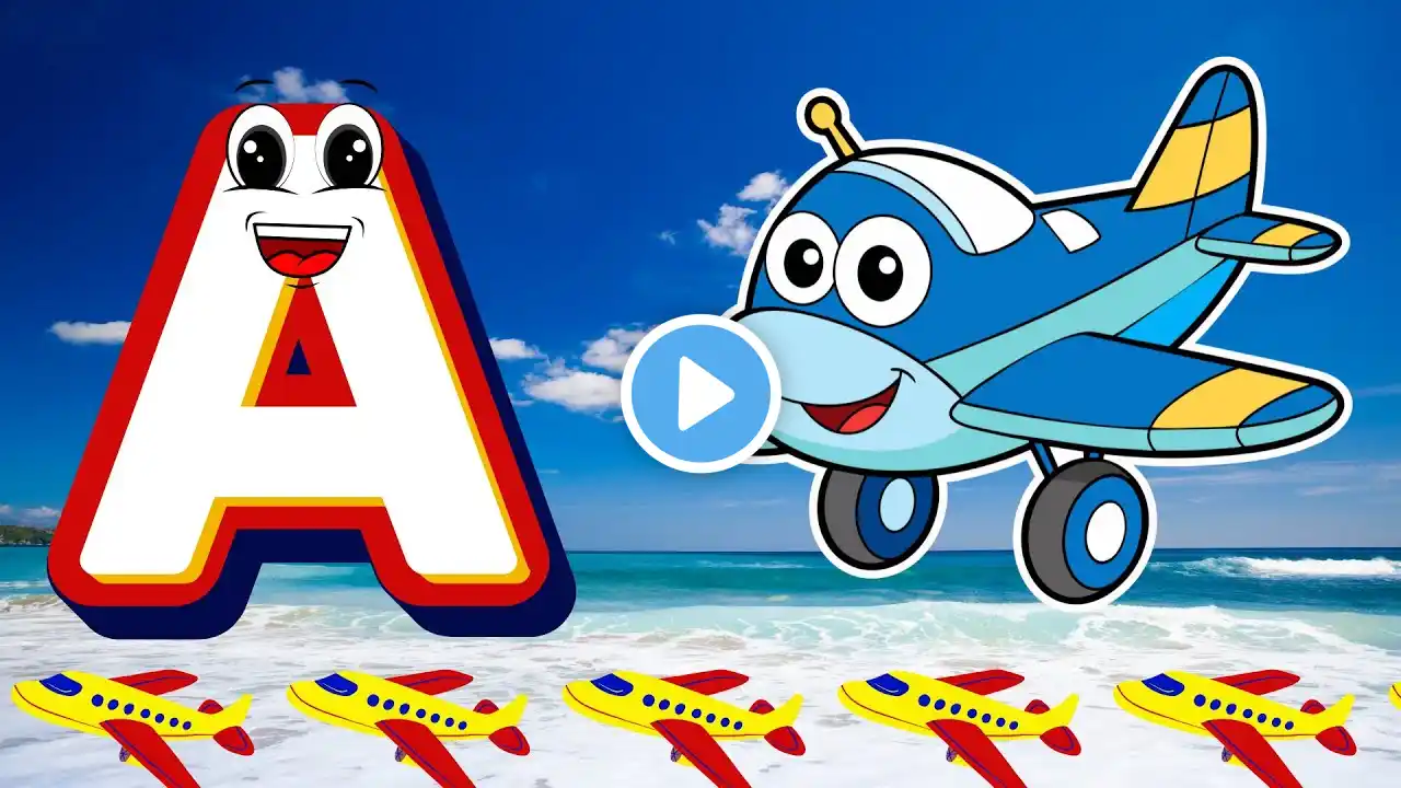 Phonics Song 2 with TWO Words in 3D - A For Airplane - ABC Alphabet Songs & Sounds for kids #abcs