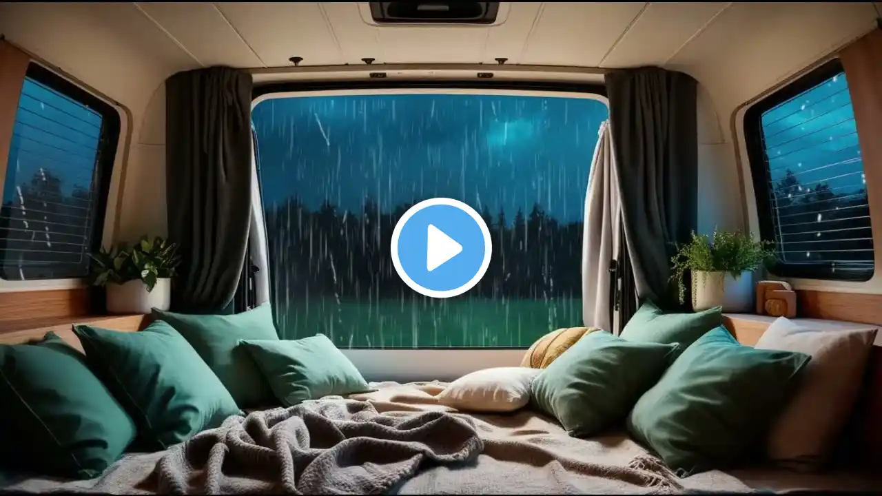 Gently Rain 10 Hours cozy Interior Camper Van -  Water Rain Sound for Sleeping - Relaxing Rain Sound