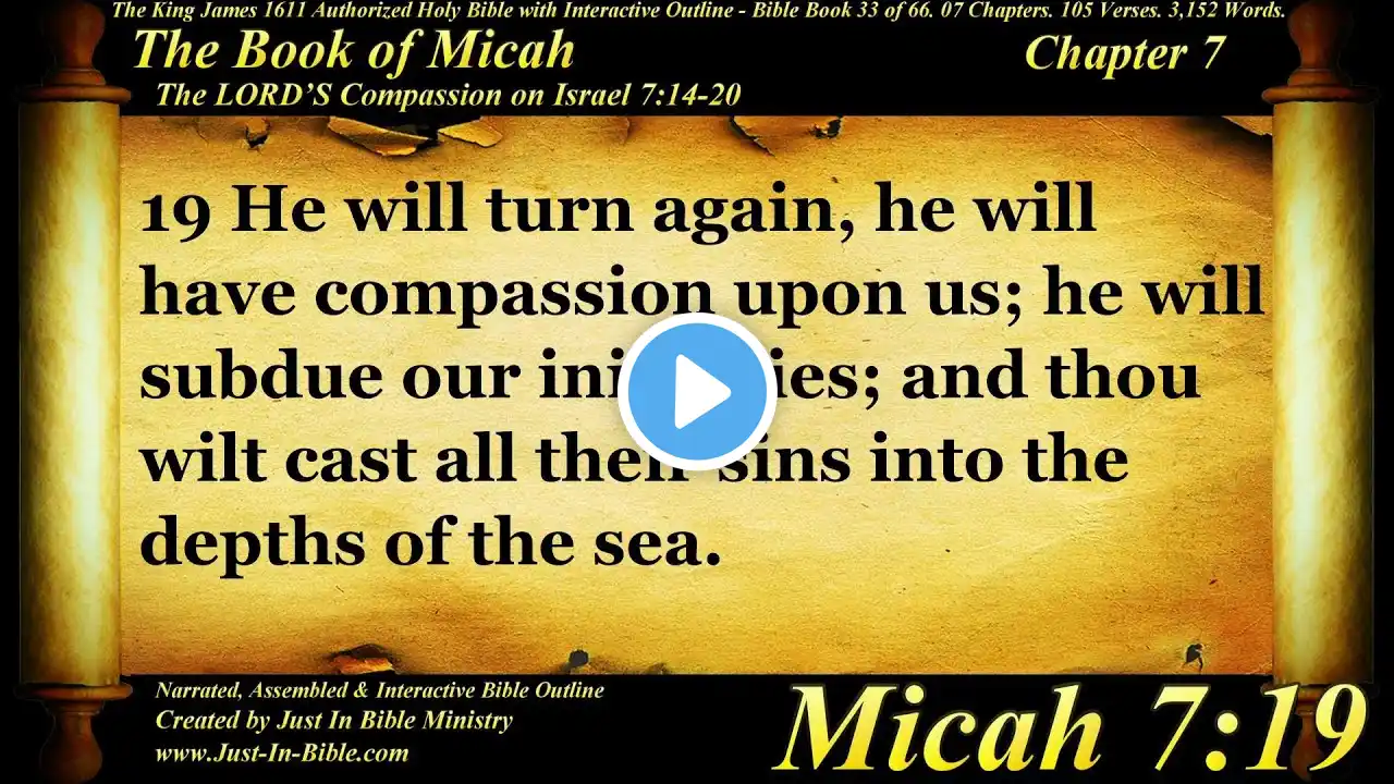 Bible Book #33 - Micah Chapter 7 - The Holy Bible KJV Read Along Audio/Video/Text