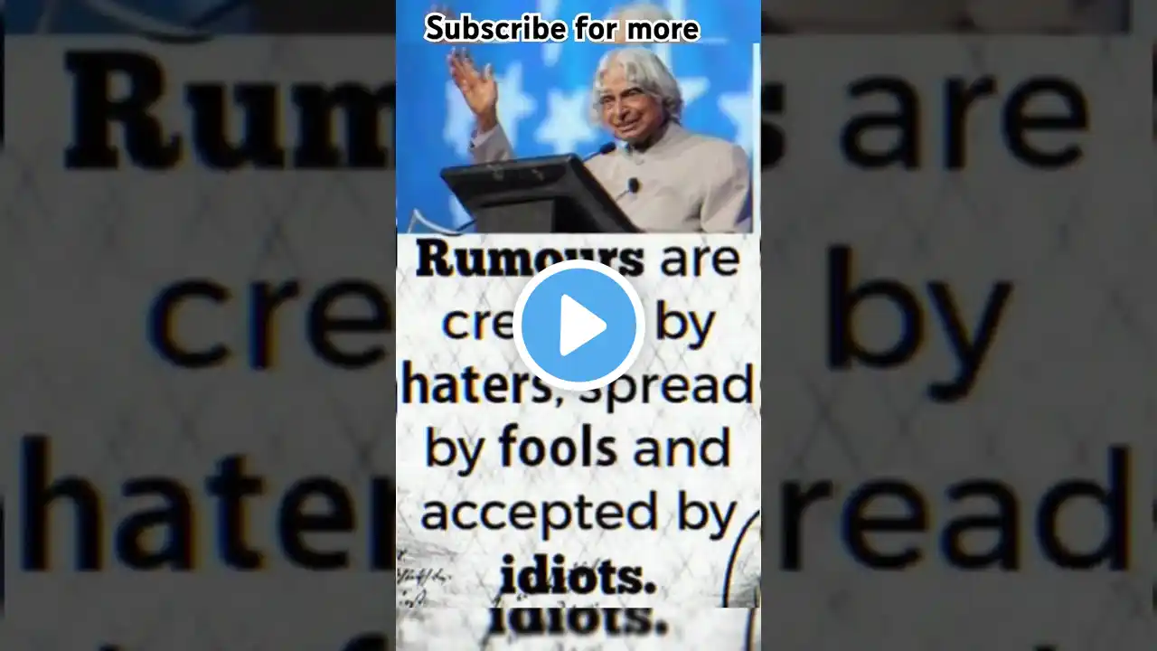 rumours are created by haters,apj abdul kalam sir quotes #shortsfeed #ytshorts#ytviral#ytshortsindia