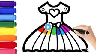 Draw a Simple and Beautiful Baby Princess Dress Drawing,Painting and Colouring Step by Step for Art