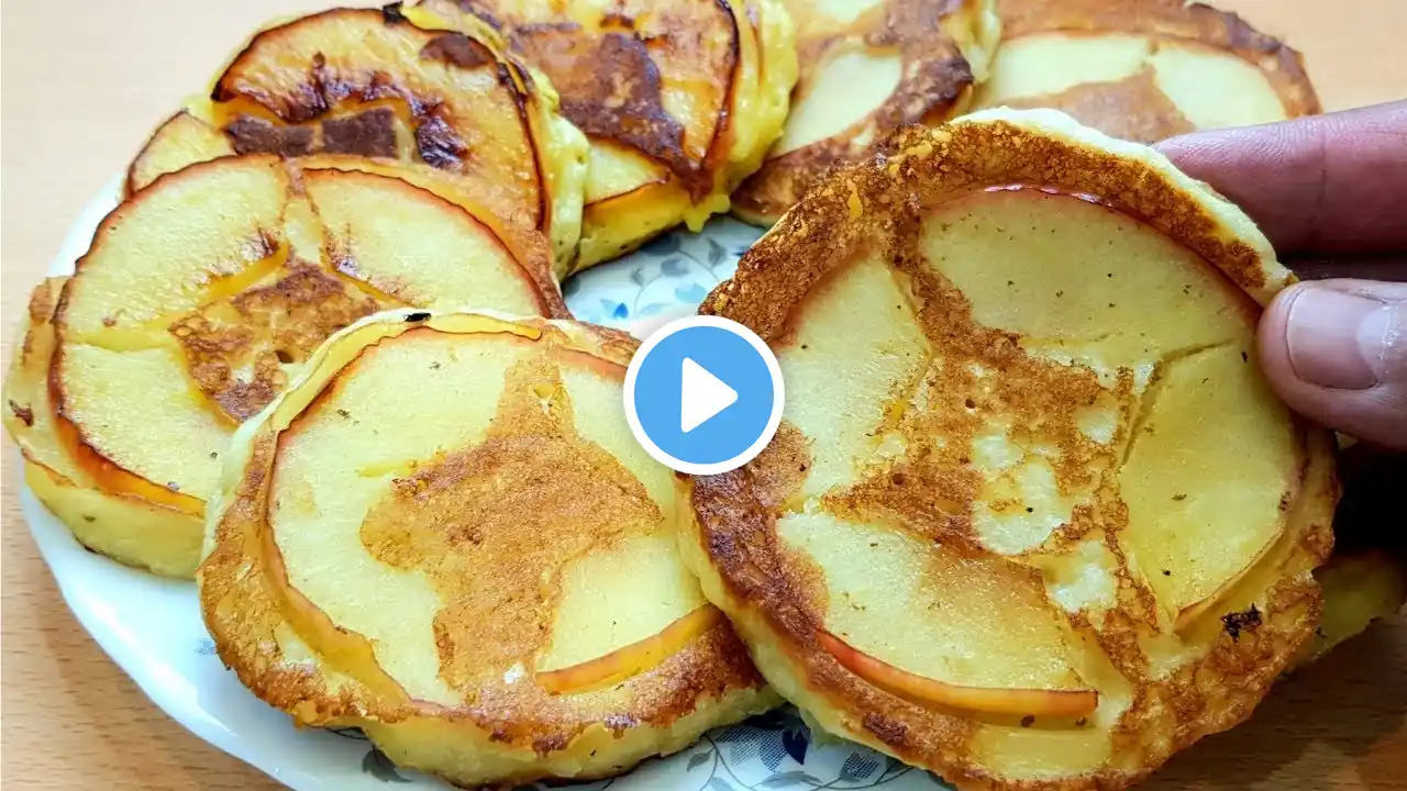 Juicy apple pancakes in just minutes! simple and delicious breakfast/  dessert recipe. with apples