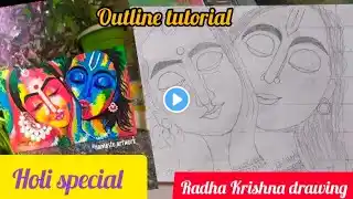 Radhe Krishna drawing ☺️ Holi special drawing ☺️ in progress #art#drawing #radharanisketch