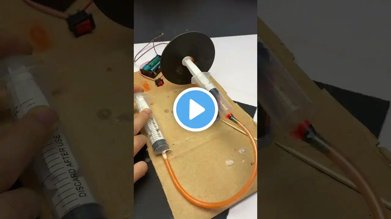Hydraulic pressure project #hydraulic #dcmotor #tech #project #science #experimnent #diy #shorts #dc