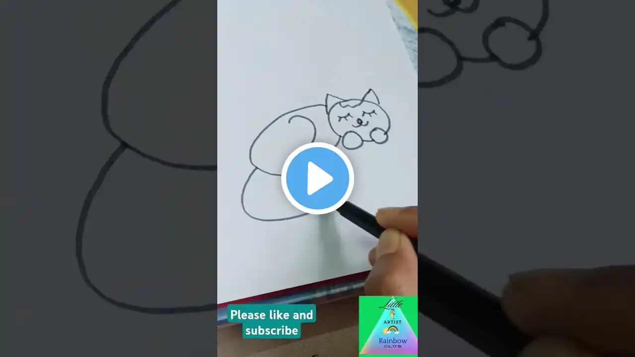 200 cat art | easy drawing| beginners #art #viral #ytshorts #shorts #drawing #simple #fun #cute #pet