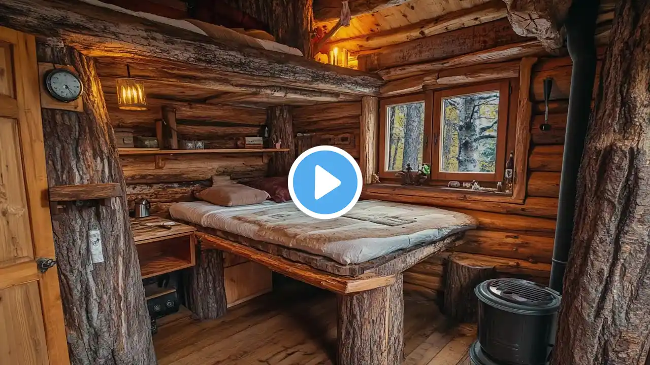 Building A House Made Of Rosewood In The Cold White Snow Forest | Music Relaxing Soothing