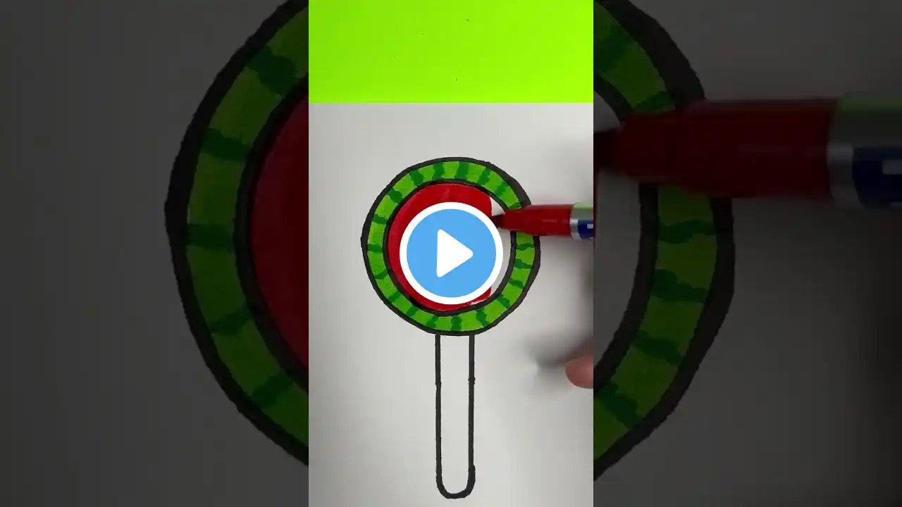 🍉+🍭+🧡 Satisfying Art #kagadashowart #viralvideo #viralshorts #youtubeshorts #trending #art  #draw